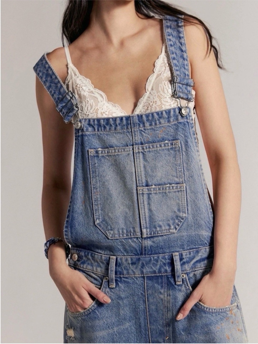 NWT Free People We The Free Good Luck Barrel Overalls Size XL - Picture 3 of 10